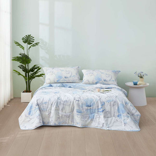 100% Cotton Antibacterial Fiber Washed Summer Quilt