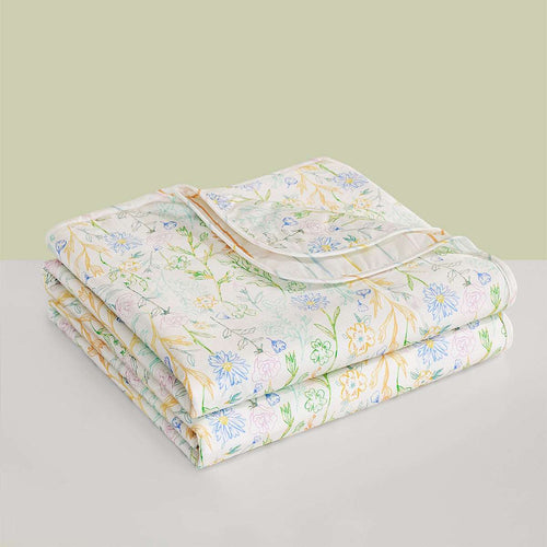 100% Cotton Antibacterial Fiber Washed Summer Quilt