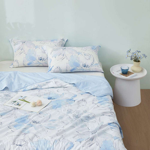 100% Cotton Antibacterial Fiber Washed Summer Quilt