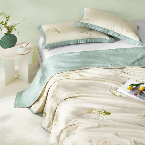 BloomScape™ Washable Silk Summer Comforter - Organic Cotton & Silk Collection
