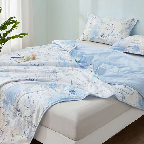 100% Cotton Antibacterial Fiber Washed Summer Quilt