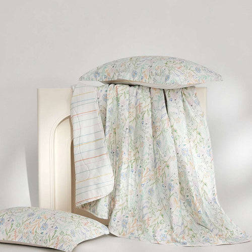 100% Cotton Antibacterial Fiber Washed Summer Quilt