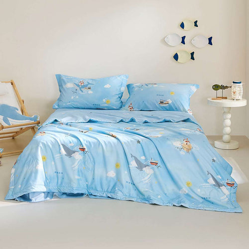100% Mulberry Silk Summer Quilt - Machine Washable Comforter-Kids