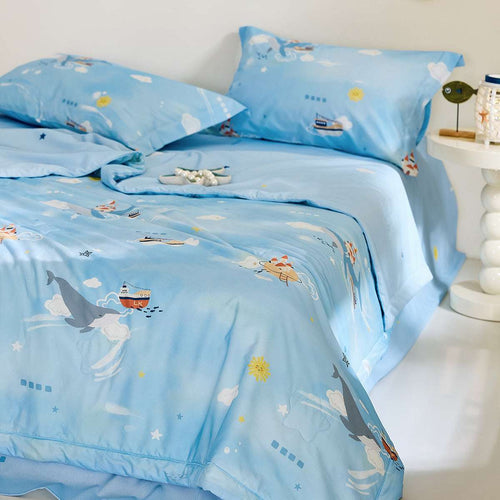 100% Mulberry Silk Summer Quilt - Machine Washable Comforter-Kids