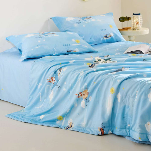 100% Mulberry Silk Summer Quilt - Machine Washable Comforter-Kids