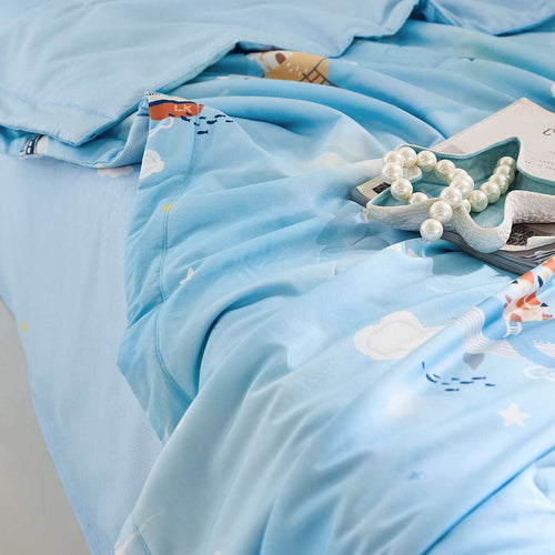 100% Mulberry Silk Summer Quilt - Machine Washable Comforter-Kids