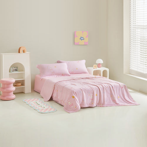 Cloud-Soft Antimicrobial Silk Summer Quilt (Bunny Princess)