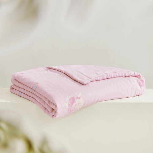 Cloud-Soft Antimicrobial Silk Summer Quilt (Bunny Princess)