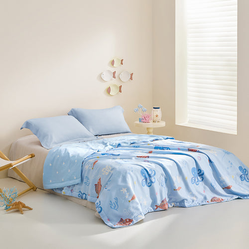 Tencel60™ + 纯丝可水洗夏季被子-美人鱼