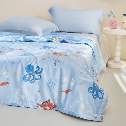 Tencel60™ + 纯丝可水洗夏季被子-美人鱼