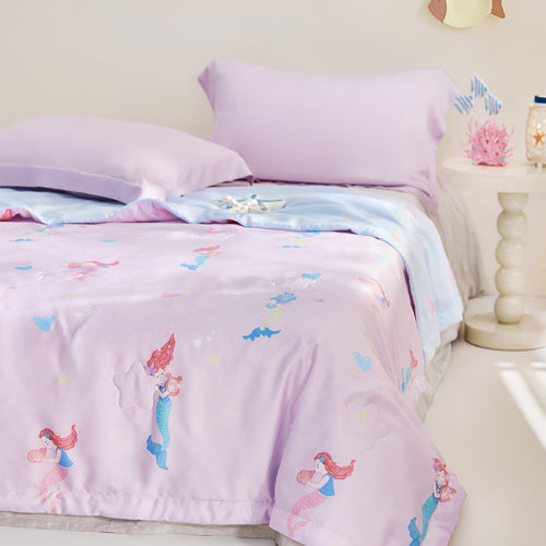 Tencel60™ + 纯丝可水洗夏季被子-美人鱼