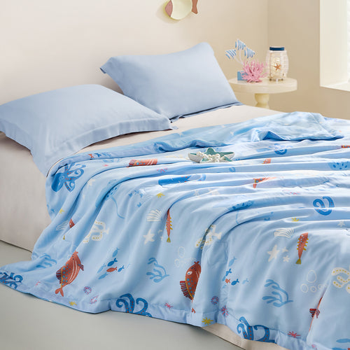 Tencel60™ + 纯丝可水洗夏季被子-美人鱼