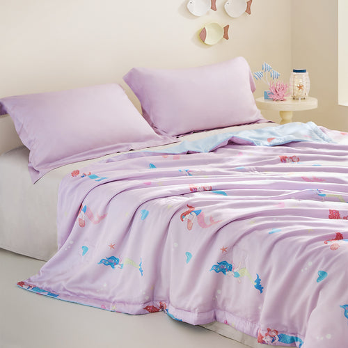 Tencel60™ + 纯丝可水洗夏季被子-美人鱼