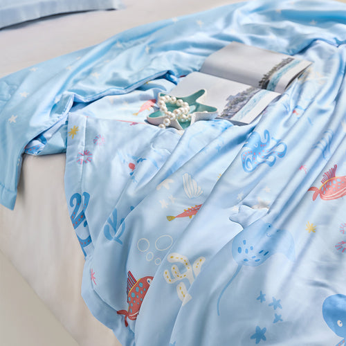 Tencel60™ + 纯丝可水洗夏季被子-美人鱼