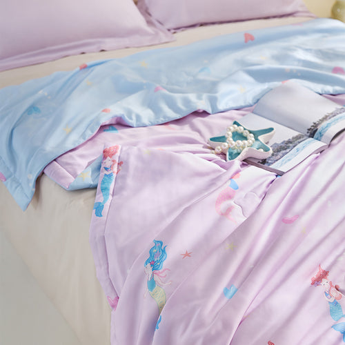 Tencel60™ + 纯丝可水洗夏季被子-美人鱼
